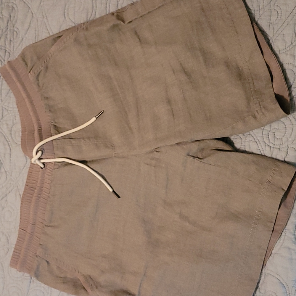 Athleta Grey Linen Shorts
